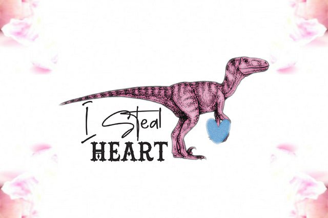I Steal Heart T-Rex Valentine PNG Sublimation Jagonath Roy 