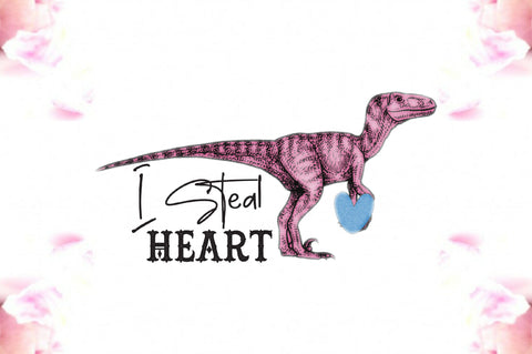 I Steal Heart T-Rex Valentine PNG Sublimation Jagonath Roy 