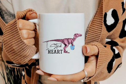 I Steal Heart T-Rex Valentine PNG Sublimation Jagonath Roy 