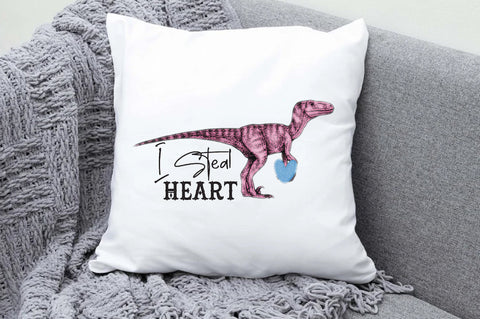 I Steal Heart T-Rex Valentine PNG Sublimation Jagonath Roy 