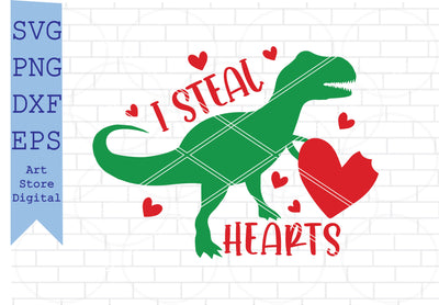 I Steal Hearts Svg, Dinosaur Svg SVG Artstoredigital 
