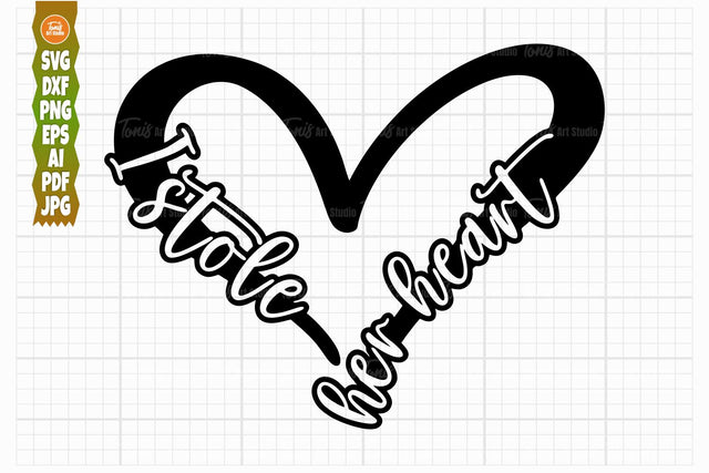I Stole Her Heart SVG PNG, Wedding Svg Cut File SVG TonisArtStudio 