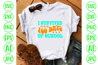 I Survived 100 Days Of School Retro SVG SVG Syaman 