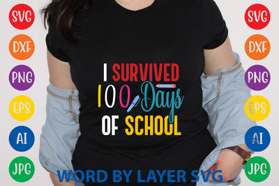 I Survived 100 Days Of School, SVG CUT FILE SVG Rafiqul20606 