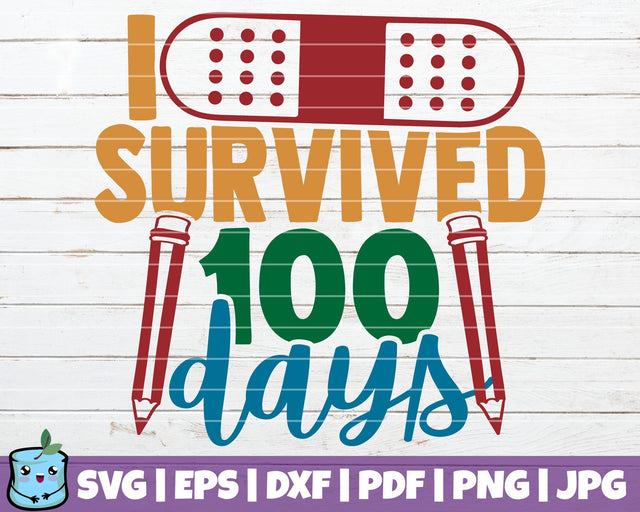 I Survived 100 Days SVG MintyMarshmallows 
