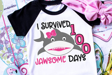 I Survived 100 Jawsome Days SVG Morgan Day Designs 