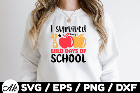I survived 100 wild days of school svg SVG akazaddesign 