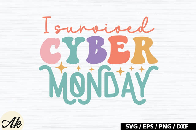 I survived cyber monday Retro SVG SVG akazaddesign 