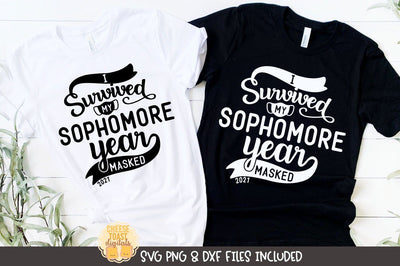 I Survived My Sophomore Year Masked 2021 SVG | Last Day of School T-Shirt SVG Cheese Toast Digitals 
