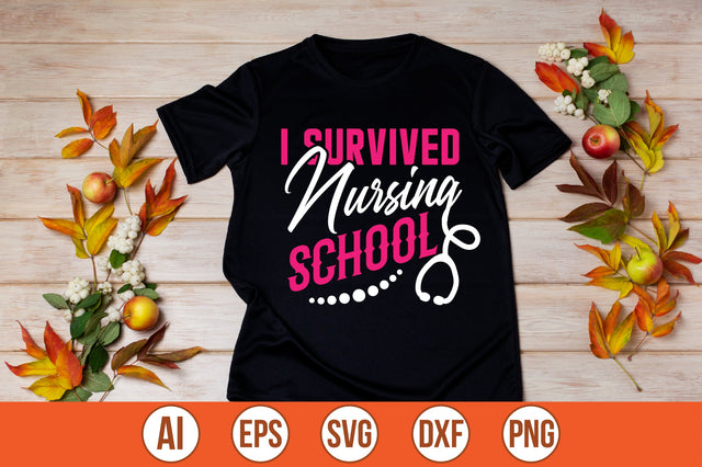 i survived nursing school t-shirt design SVG shah alam 
