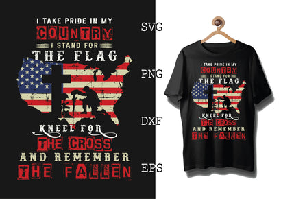 I Take Pride In My Country Svg, 4th of July File, America Patriotic Svg, Png, Eps, Dxf Files SVG DesignTShirt 