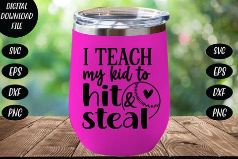 I teach my kid to hit and steal svg,Kindergarten Teacher Svg, Cool Teacher T-shirt svg, Cut files, Funny Teacher Svg SVG Isabella Machell 