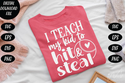 I teach my kid to hit and steal svg,Kindergarten Teacher Svg, Cool Teacher T-shirt svg, Cut files, Funny Teacher Svg SVG Isabella Machell 
