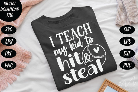 I teach my kid to hit and steal svg,Kindergarten Teacher Svg, Cool Teacher T-shirt svg, Cut files, Funny Teacher Svg SVG Isabella Machell 