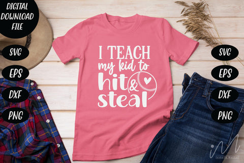 I teach my kid to hit and steal svg,Kindergarten Teacher Svg, Cool Teacher T-shirt svg, Cut files, Funny Teacher Svg SVG Isabella Machell 
