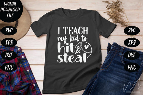 I teach my kid to hit and steal svg,Kindergarten Teacher Svg, Cool Teacher T-shirt svg, Cut files, Funny Teacher Svg SVG Isabella Machell 