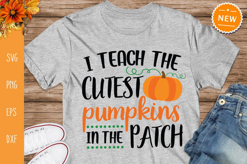 I Teach The Cutes Pumpkins In The Patch Svg, Thanksgiving Teacher Svg SVG SvgMonkeys 