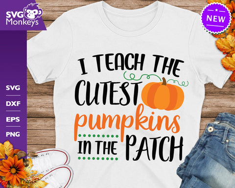 I Teach The Cutes Pumpkins In The Patch Svg, Thanksgiving Teacher Svg SVG SvgMonkeys 