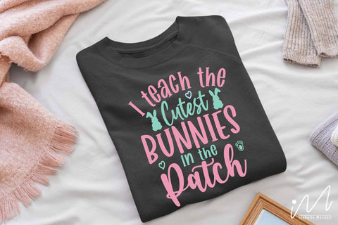 I teach the cutest little bunnies in the patch svg, Easter teacher svg, teacher t shirt SVG Isabella Machell 