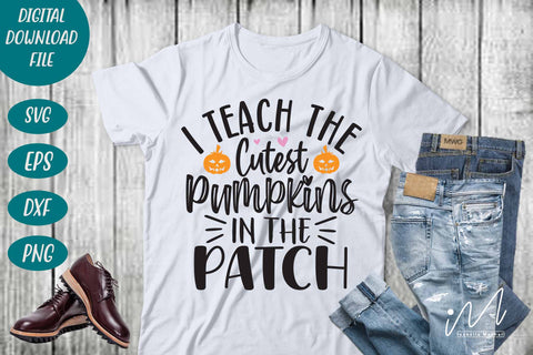I Teach the Cutest Pumpkins in the Patch svg, Halloween teacher t shirt svg, teacher t shirt, halloween svg, pumpkin svg SVG Isabella Machell 