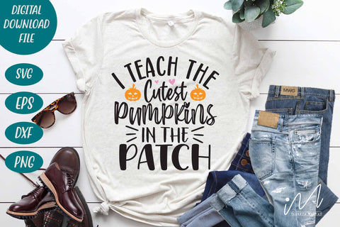 I Teach the Cutest Pumpkins in the Patch svg, Halloween teacher t shirt svg, teacher t shirt, halloween svg, pumpkin svg SVG Isabella Machell 