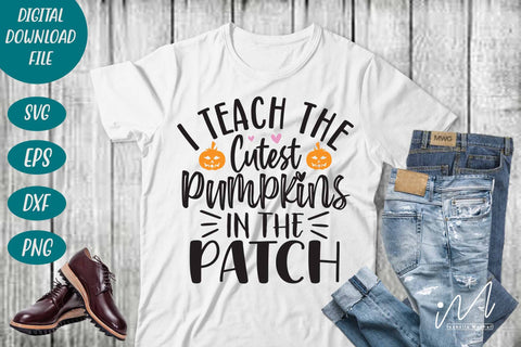 I Teach the Cutest Pumpkins in the Patch svg, Halloween teacher t shirt svg, teacher t shirt, halloween svg, pumpkin svg SVG Isabella Machell 