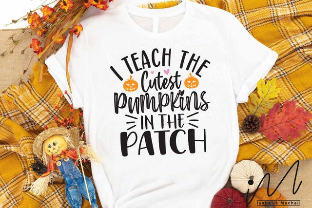 I Teach the Cutest Pumpkins in the Patch svg, Halloween teacher t shirt svg, teacher t shirt, halloween svg, pumpkin svg SVG Isabella Machell 
