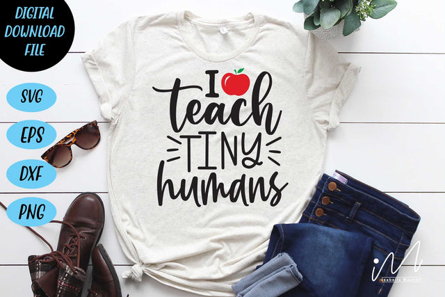 I teach tiny humans svg,Kindergarten Teacher Svg, Cool Teacher T-shirt svg, Cut files, Funny Teacher Svg SVG Isabella Machell 