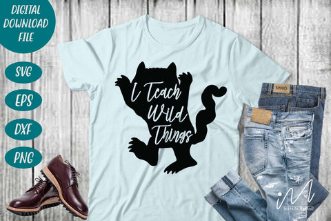 I Teach Wild Things svg,Kindergarten Teacher Svg, Cool Teacher T-shirt svg, Cut files, Funny Teacher Svg SVG Isabella Machell 
