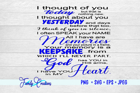 I Thought Of You Today.... SVG Family Creations 