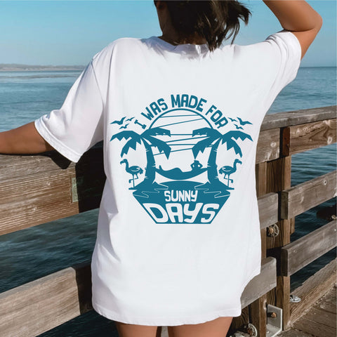 I was made for sunny days SVG cutting files, Silhouette and Cricut, Beach SVG, Beach png, sublimation designs, summer svg, summer png SVG WasatchDesignsShop 