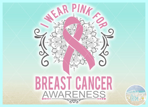 I WEAR PINK for Breast Cancer Awareness With Mandala Promote Support Research Hope SVG SVG SVGcraze 