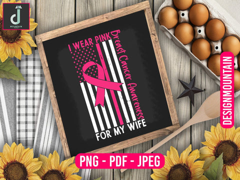 I wear pink for my wife breast cancer awareness svg, Cancer SVG Bundle, Cancer SVG, Cancer Awareness svg, Breast Cancer svg SVG Alihossainbd 