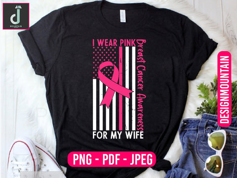 I wear pink for my wife breast cancer awareness svg, Cancer SVG Bundle, Cancer SVG, Cancer Awareness svg, Breast Cancer svg SVG Alihossainbd 