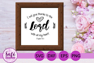I Will Give Thanks Bible Verse SVG SVG Safi Design 