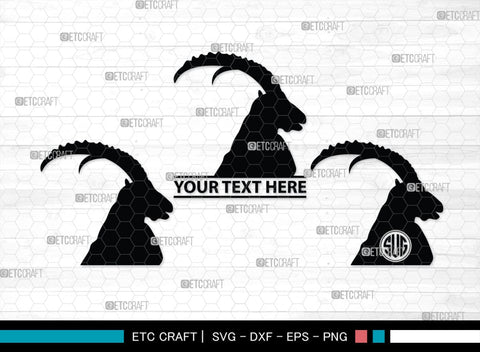 Ibex Monogram, Ibex Silhouette, Ibex SVG, Ibex Gazelle Svg, Ibex Head Svg, Gazelle Svg, Safari Animals Svg, SB00282 SVG ETC Craft 