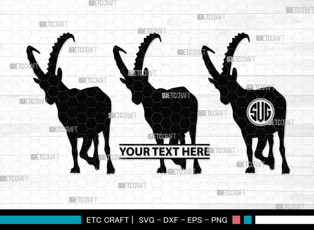 Ibex Monogram, Ibex Silhouette, Ibex SVG, Ibex Gazelle Svg, Ibex Head Svg, Gazelle Svg, Safari Animals Svg, SB00282 SVG ETC Craft 