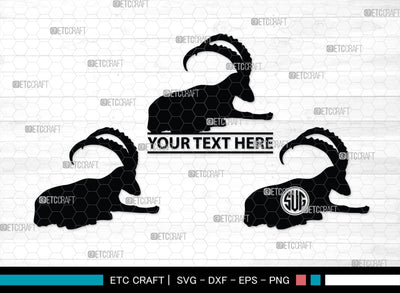 Ibex Monogram, Ibex Silhouette, Ibex SVG, Ibex Gazelle Svg, Ibex Head Svg, Gazelle Svg, Safari Animals Svg, SB00282 SVG ETC Craft 
