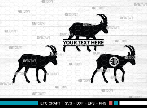 Ibex Monogram, Ibex Silhouette, Ibex SVG, Ibex Gazelle Svg, Ibex Head Svg, Gazelle Svg, Safari Animals Svg, SB00282 SVG ETC Craft 