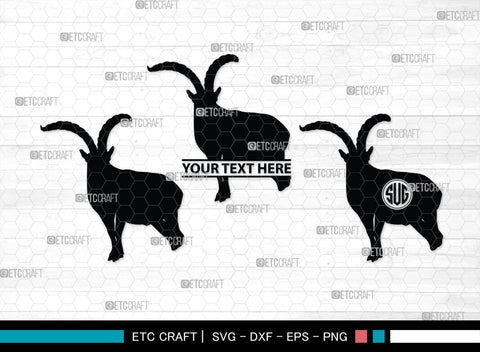 Ibex Monogram, Ibex Silhouette, Ibex SVG, Ibex Gazelle Svg, Ibex Head Svg, Gazelle Svg, Safari Animals Svg, SB00282 SVG ETC Craft 