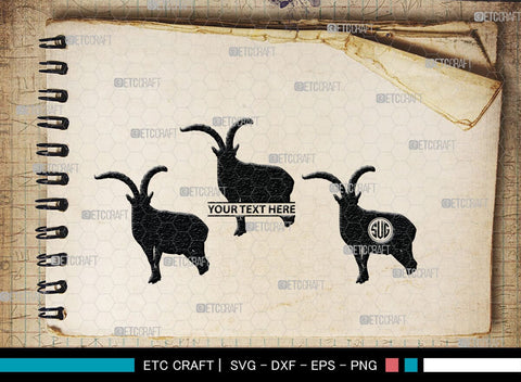Ibex Monogram, Ibex Silhouette, Ibex SVG, Ibex Gazelle Svg, Ibex Head Svg, Gazelle Svg, Safari Animals Svg, SB00282 SVG ETC Craft 