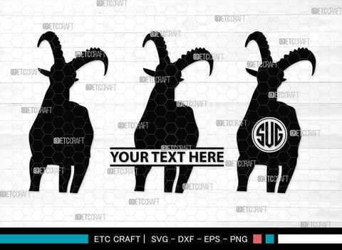 Ibex Monogram, Ibex Silhouette, Ibex SVG, Ibex Gazelle Svg, Ibex Head Svg, Gazelle Svg, Safari Animals Svg, SB00282 SVG ETC Craft 