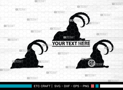 Ibex Monogram, Ibex Silhouette, Ibex SVG, Ibex Gazelle Svg, Ibex Head Svg, Gazelle Svg, Safari Animals Svg, SB00282 SVG ETC Craft 
