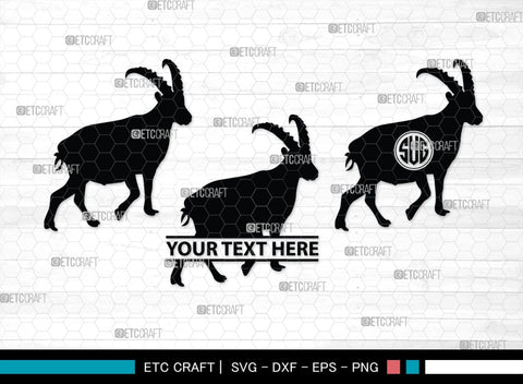 Ibex Monogram, Ibex Silhouette, Ibex SVG, Ibex Gazelle Svg, Ibex Head Svg, Gazelle Svg, Safari Animals Svg, SB00282 SVG ETC Craft 