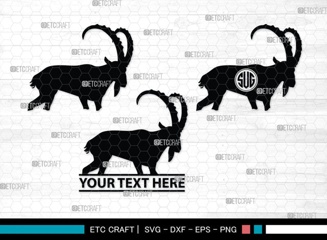 Ibex Monogram, Ibex Silhouette, Ibex SVG, Ibex Gazelle Svg, Ibex Head Svg, Gazelle Svg, Safari Animals Svg, SB00282 SVG ETC Craft 