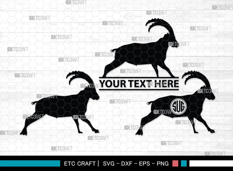 Ibex Monogram, Ibex Silhouette, Ibex SVG, Ibex Gazelle Svg, Ibex Head Svg, Gazelle Svg, Safari Animals Svg, SB00282 SVG ETC Craft 