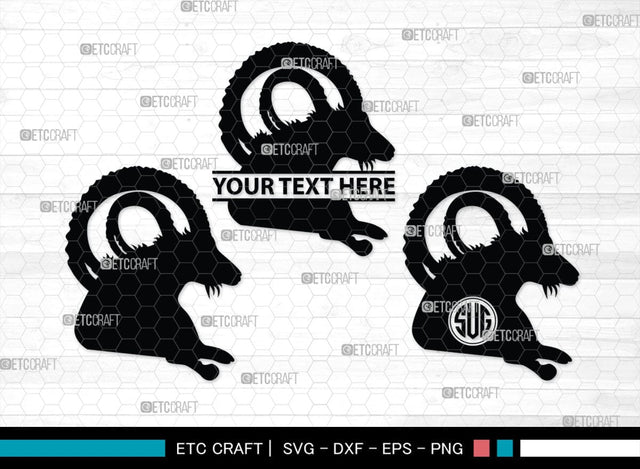Ibex Monogram, Ibex Silhouette, Ibex SVG, Ibex Gazelle Svg, Ibex Head Svg, Gazelle Svg, Safari Animals Svg, SB00282 SVG ETC Craft 