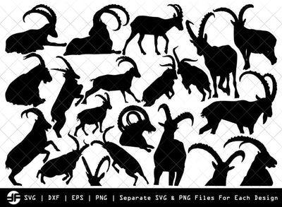 Ibex SVG | Animal SVG | Silhouette Bundle | SVG Cut File SVG ETC Craft 