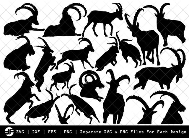 Ibex SVG | Animal SVG | Silhouette Bundle | SVG Cut File SVG ETC Craft 