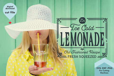 Ice Cold Lemonade Vintage Sign SVG Cut File Farmhouse Sign SVG Lettershapes 